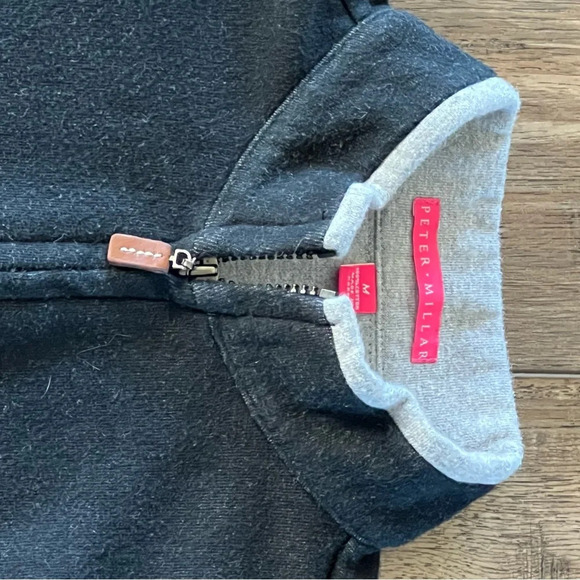 Peter Millar Womens Full Zip Jacket Sweatshirt Heathered Black Size M - Picture 12 of 16